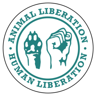 Human Liberation Animal Liberation Sticker (Turquoise)